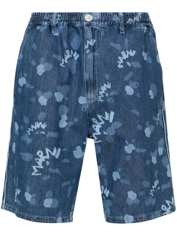 Marni Shorts Denim Con Stampa | Blu | FARFETCH IT