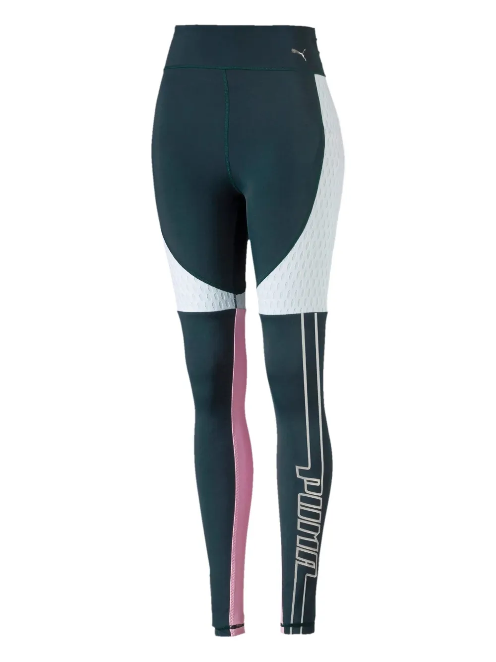 Puma Cosmic Colour-block Panelled Leggings In Green