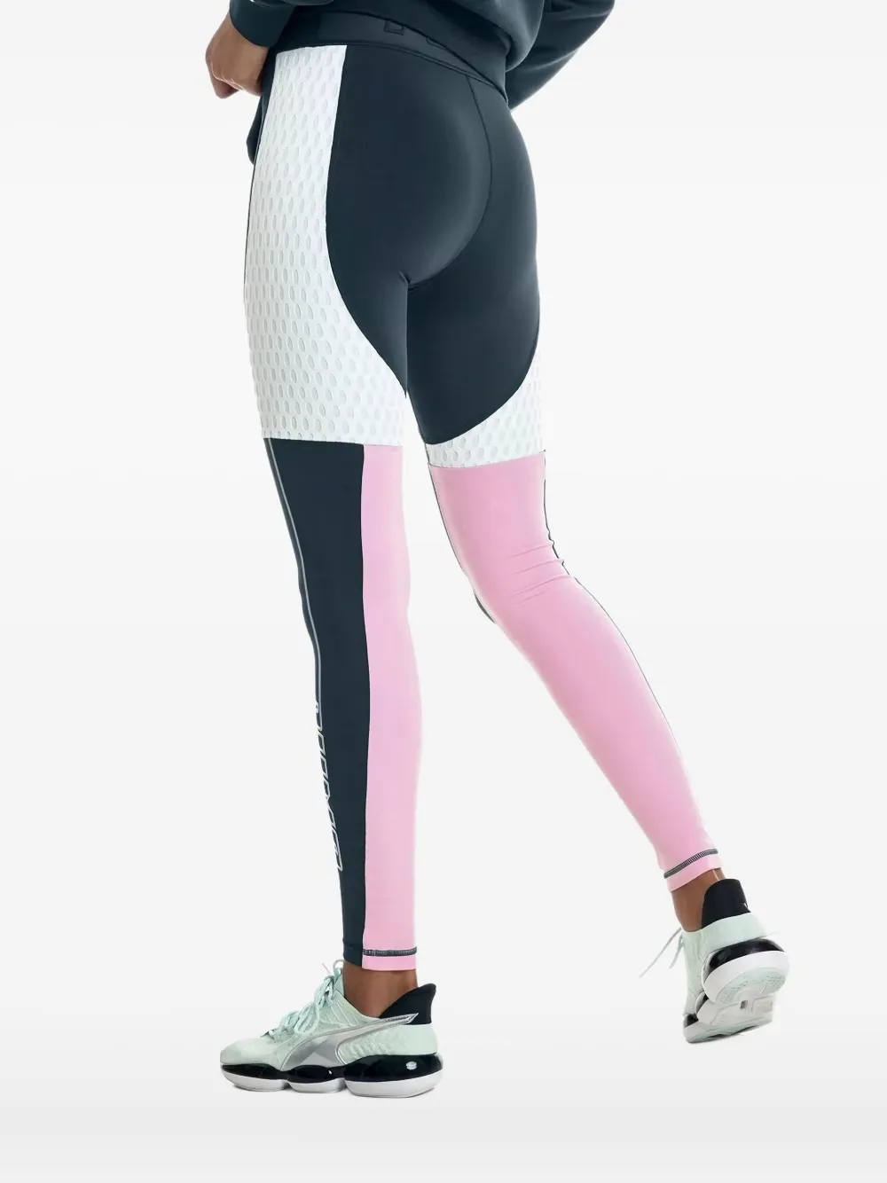 Puma Cosmic Colour-block Panelled Leggings In Green