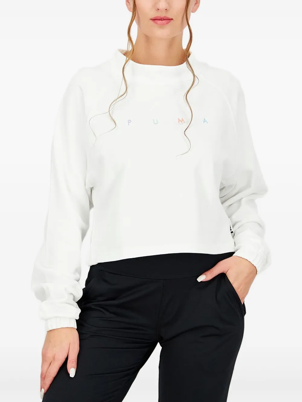 Puma Cat-graphic Sweatshirt In White