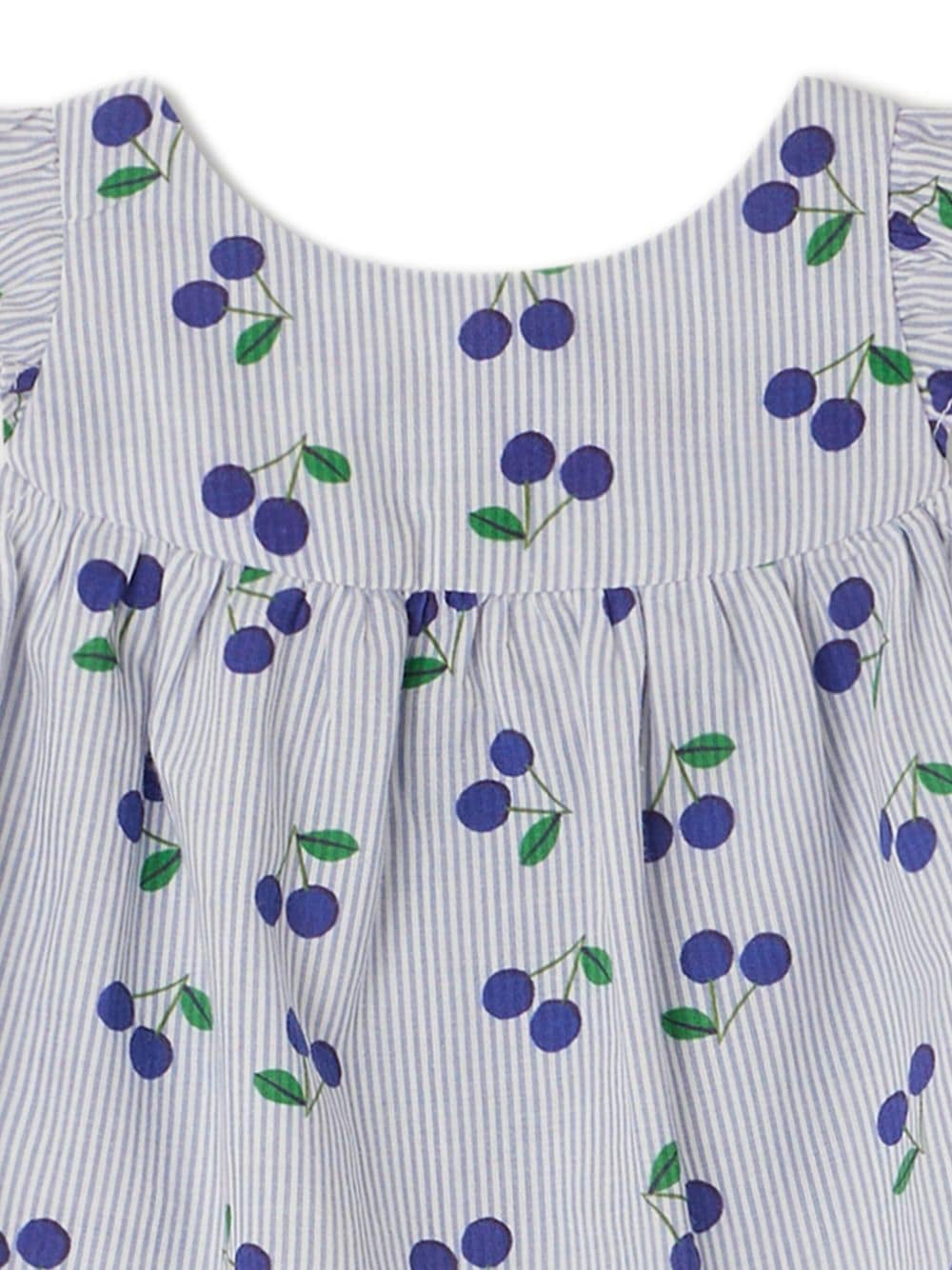 Shop Bonpoint Lutine Cherry-print Cotton Blouse In Blue