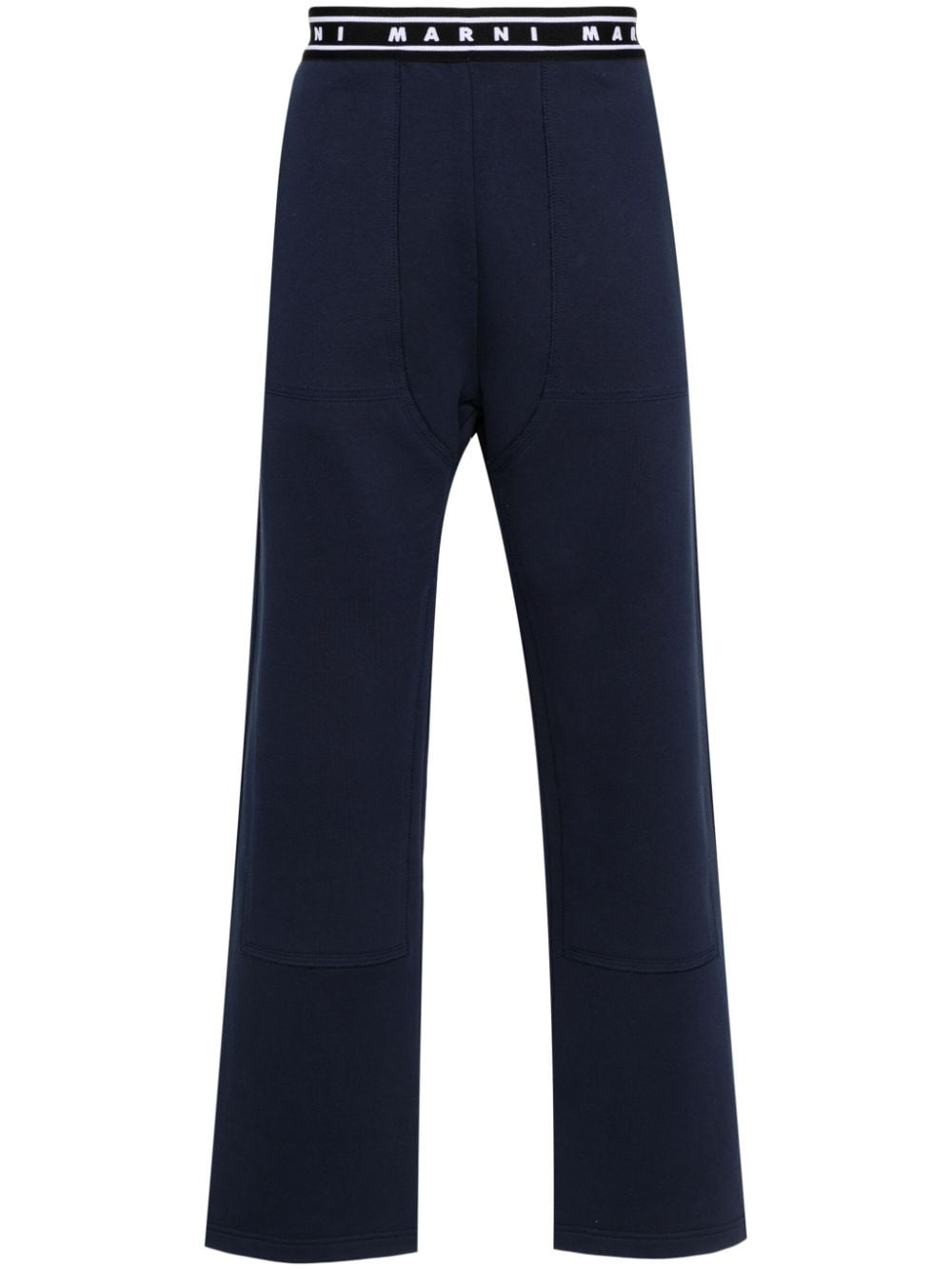 Marni Logo-waistband Jersey Track Pants In Blue