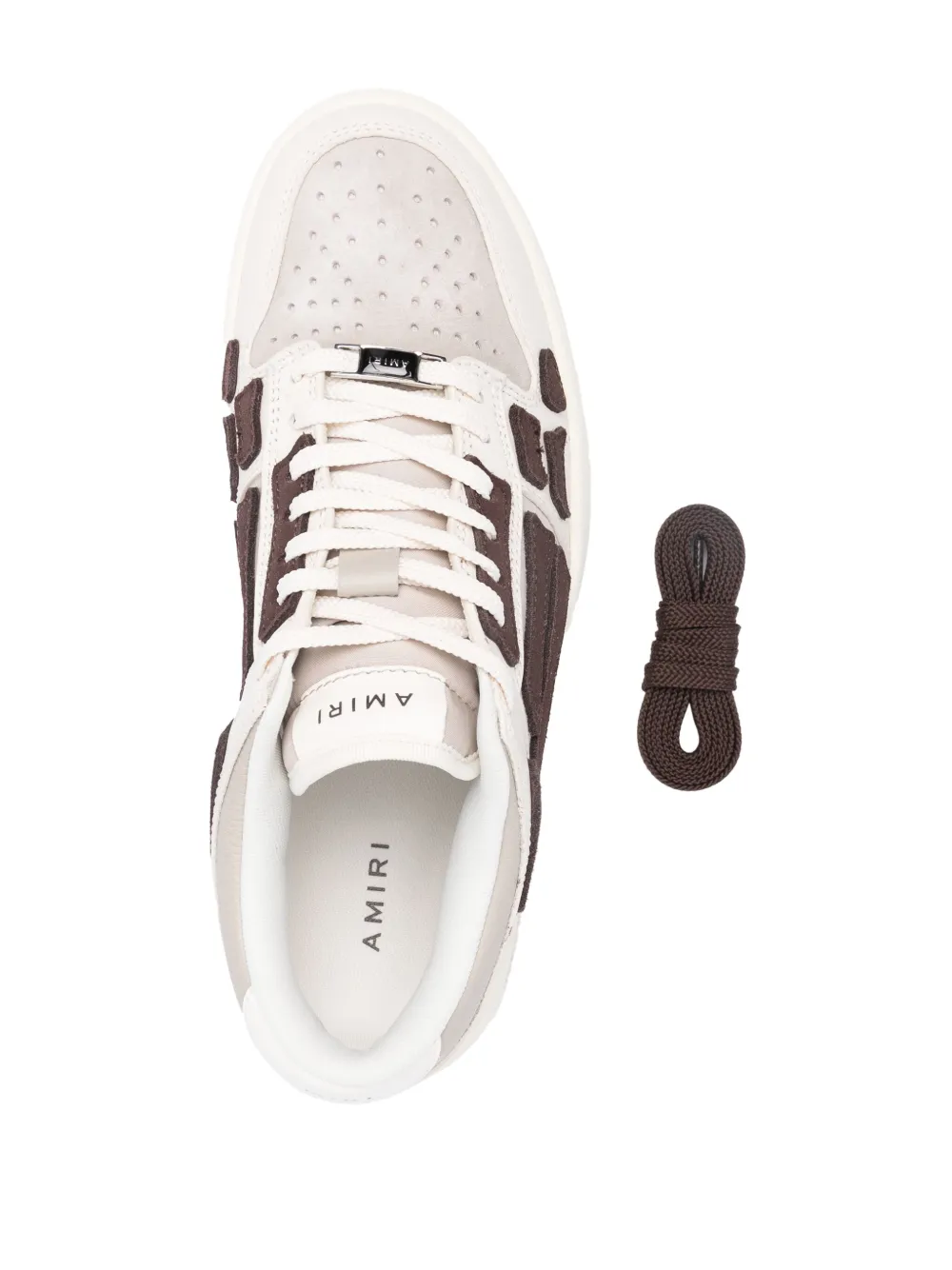 Amiri Beige And Brown Leather Low Top Trainers For Men In Neutrals