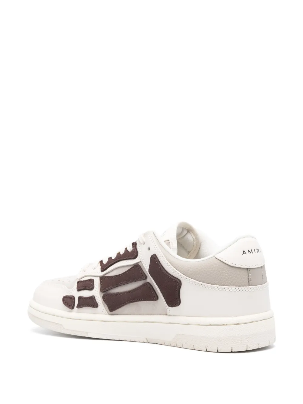 Amiri Beige And Brown Leather Low Top Trainers For Men In Neutrals