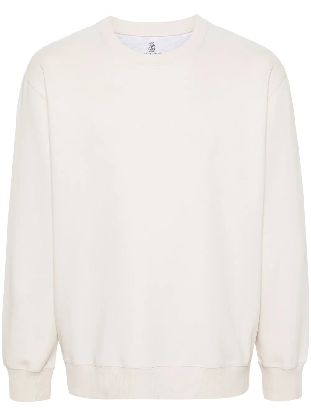 Brunello Cucinelli Sweater met geborduurd logo Beige