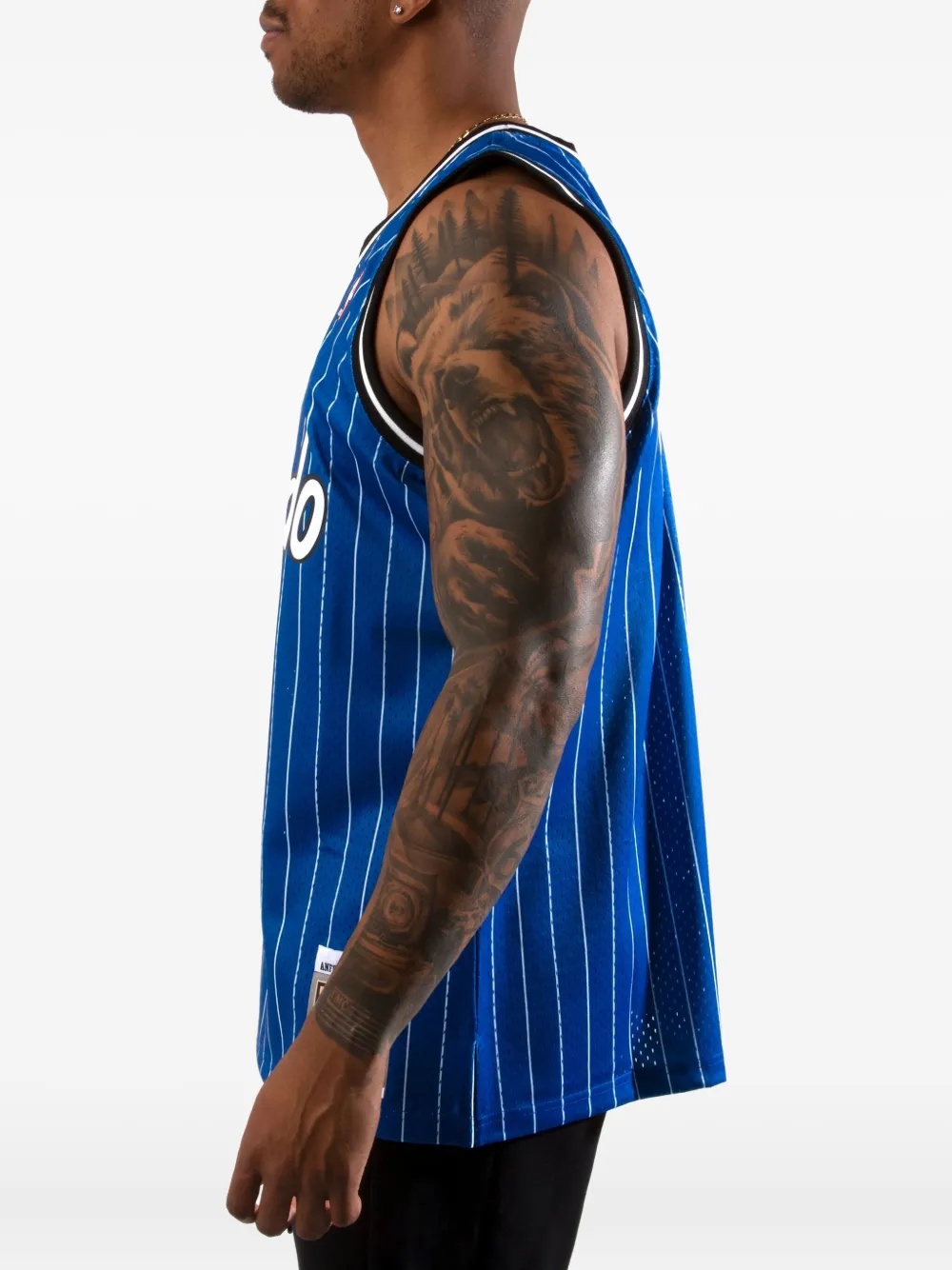Mitchell & Ness Pinstripe Jersey In Blue