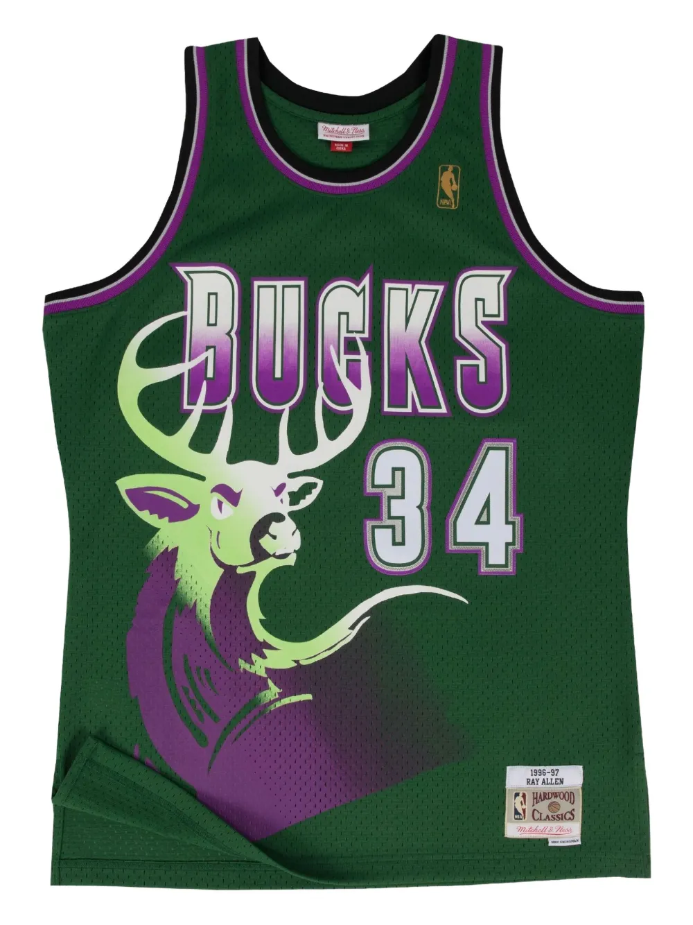 Mitchell & Ness Nba Swingman Jersey 'milwaukee Bucks - Ray Allen 1996-97' In Green