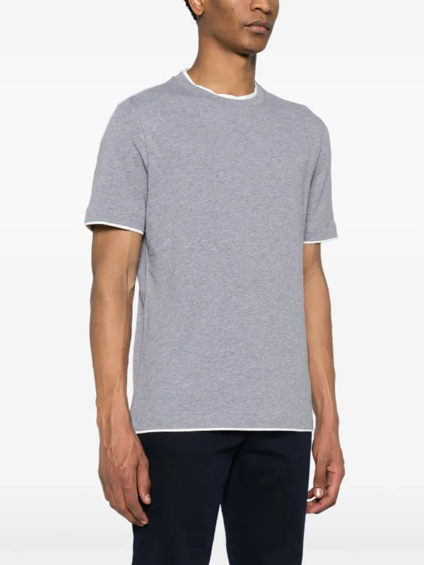 Brunello Cucinelli faux-layered Cotton T-shirt | Grey