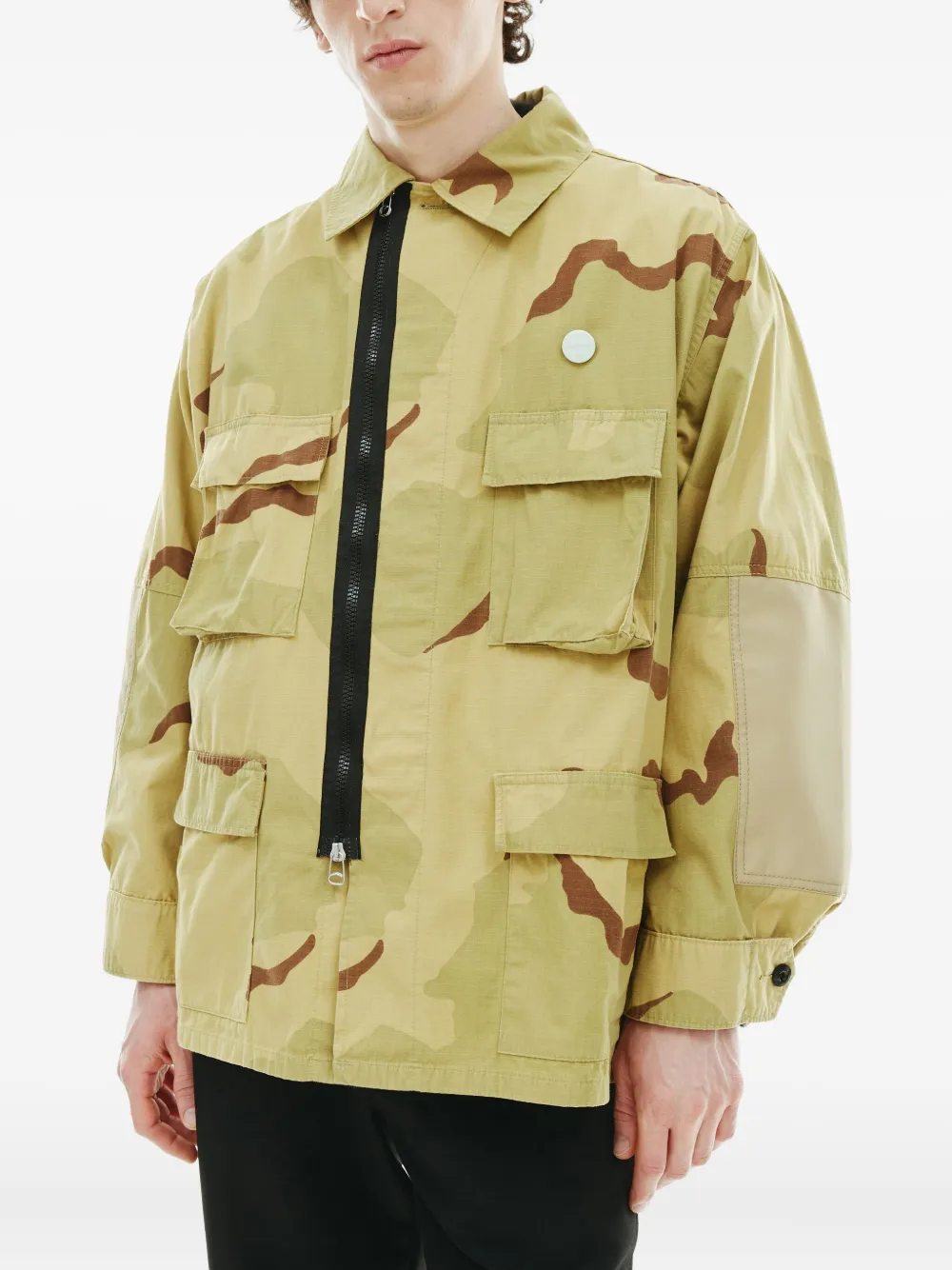 Oamc Camouflage-print Bomber Jacket In Green
