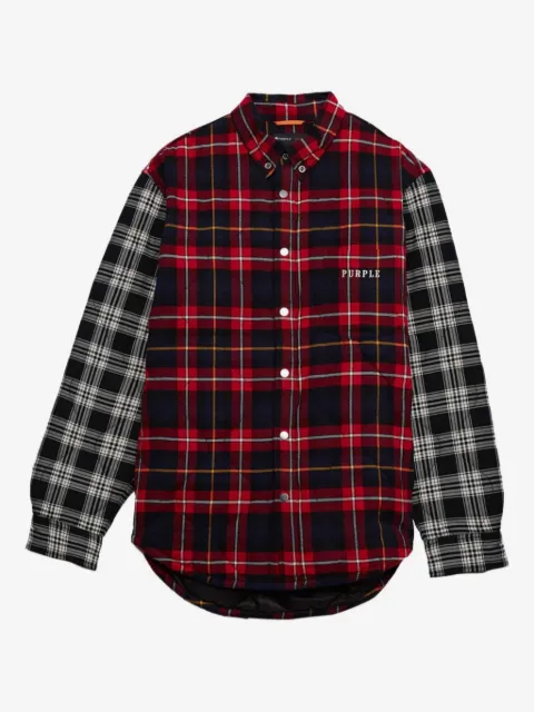 Purple Brand quilted plaid shirt jacket