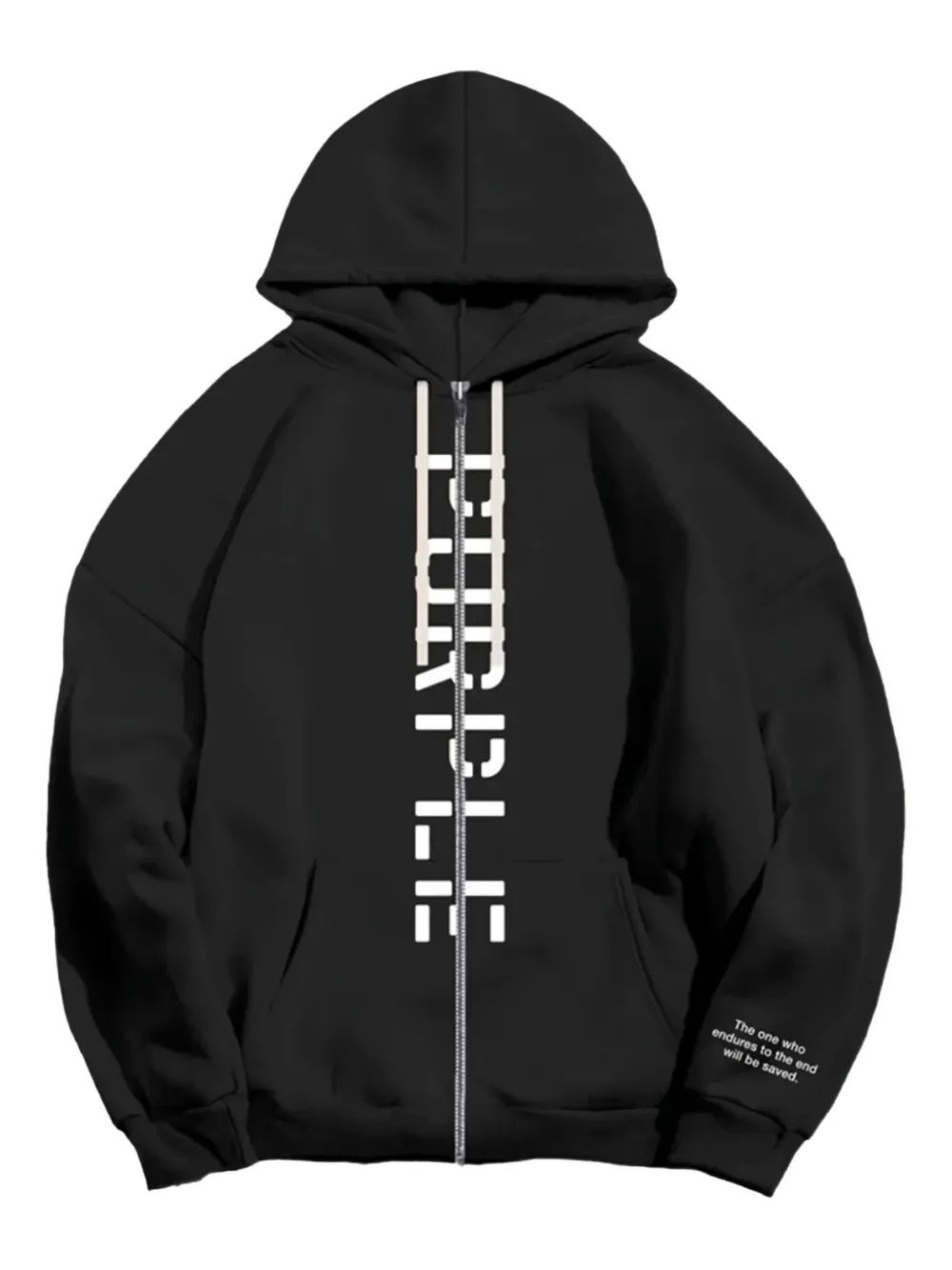 Purple Brand logo zip-up hoodie | Black | Image 1