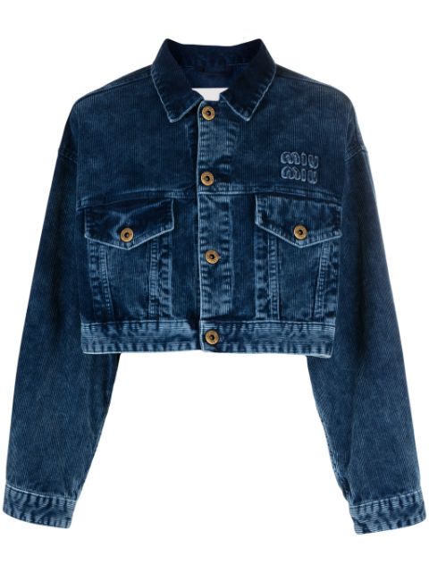 Miu Miu buttoned corduroy cropped jacket Women