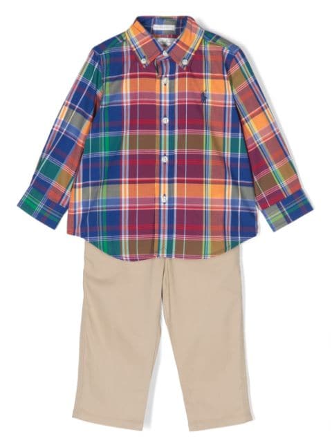 Ralph Lauren Kids set de ppantalones y camisa con logo bordado