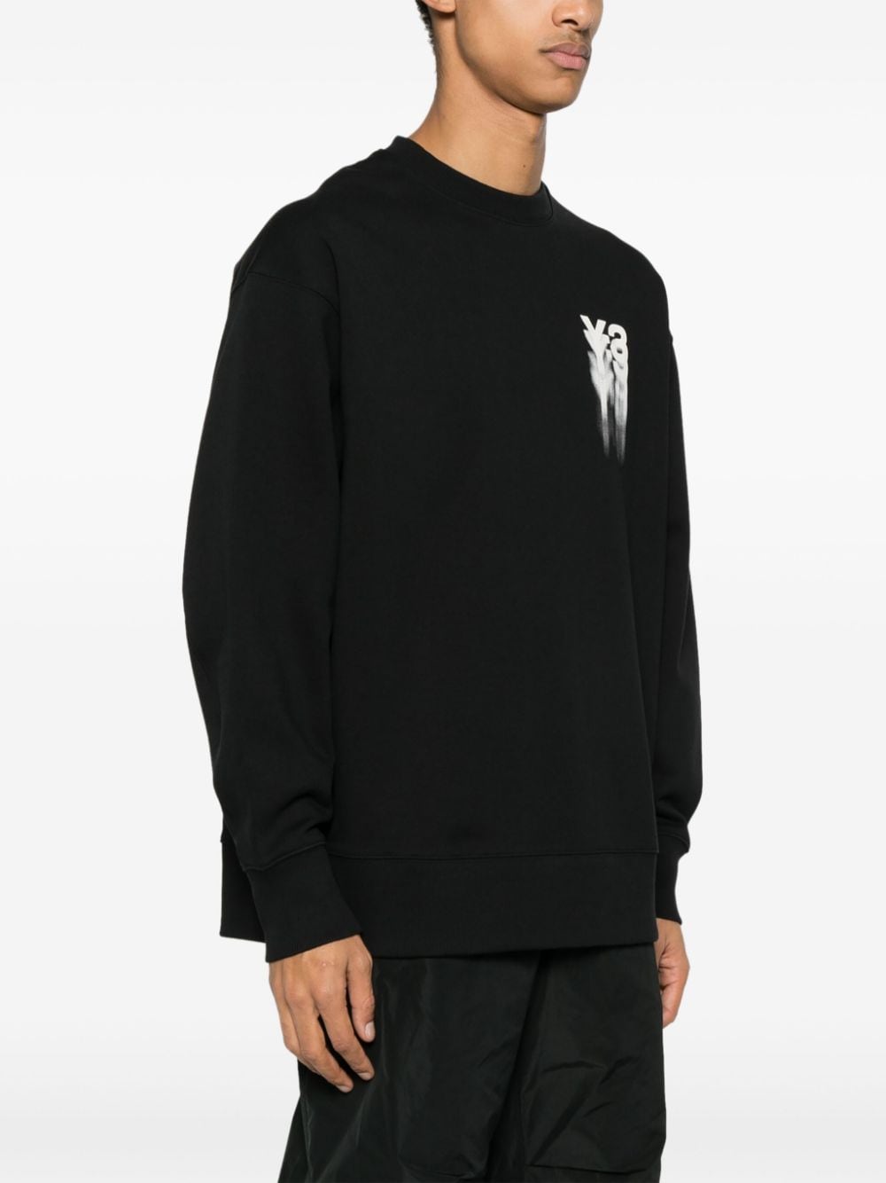 Shop Y-3 Gfx Organic Cotton Sweatshirt In Black