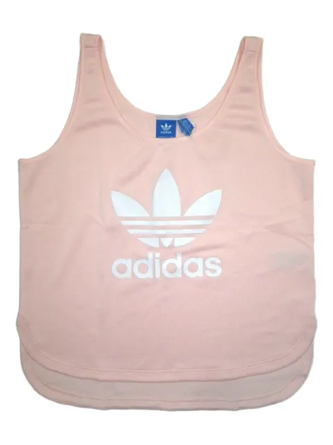 adidas logo-detail curved hem tank top