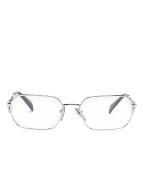 Prada Eyewear triangle-logo rectangle-frame glasses