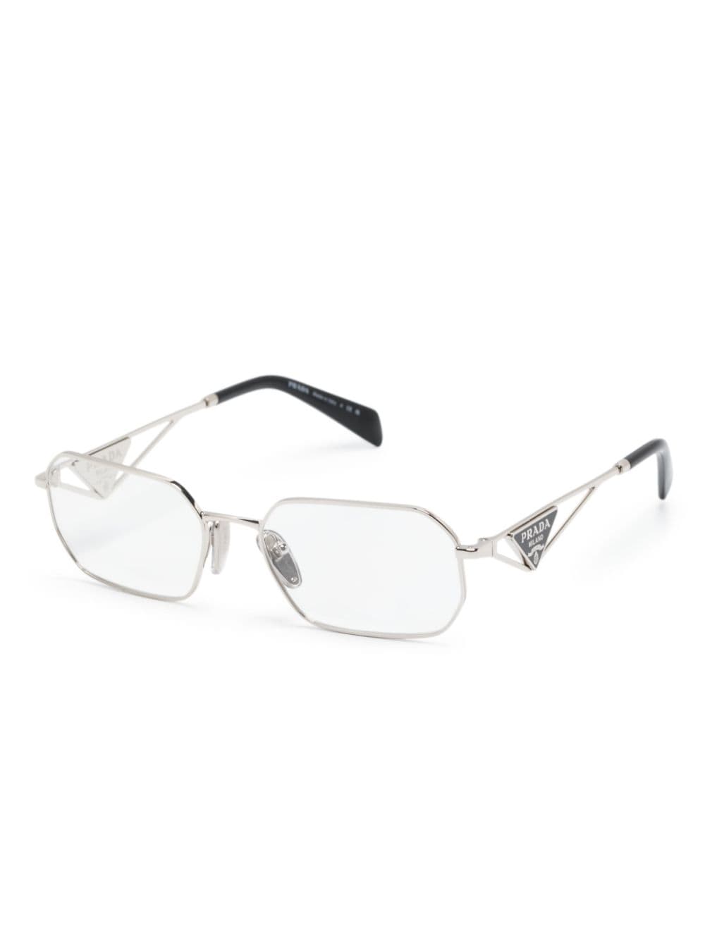 Prada Eyewear triangle-logo rectangle-frame Glasses - Farfetch