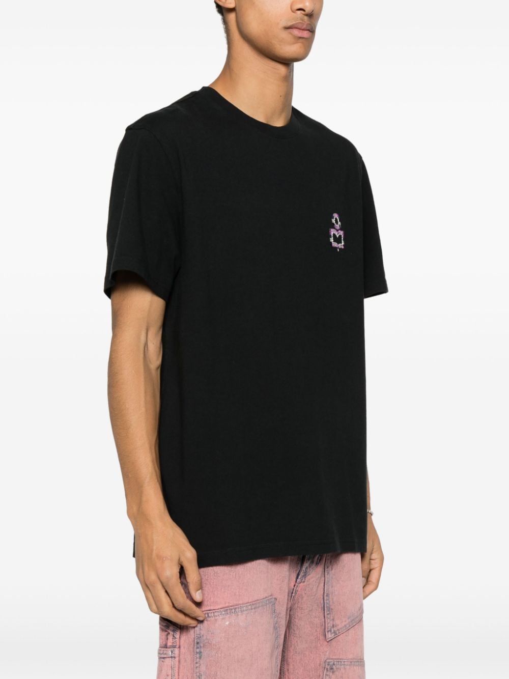 Shop Marant Hugo Cottont-shirt In Black