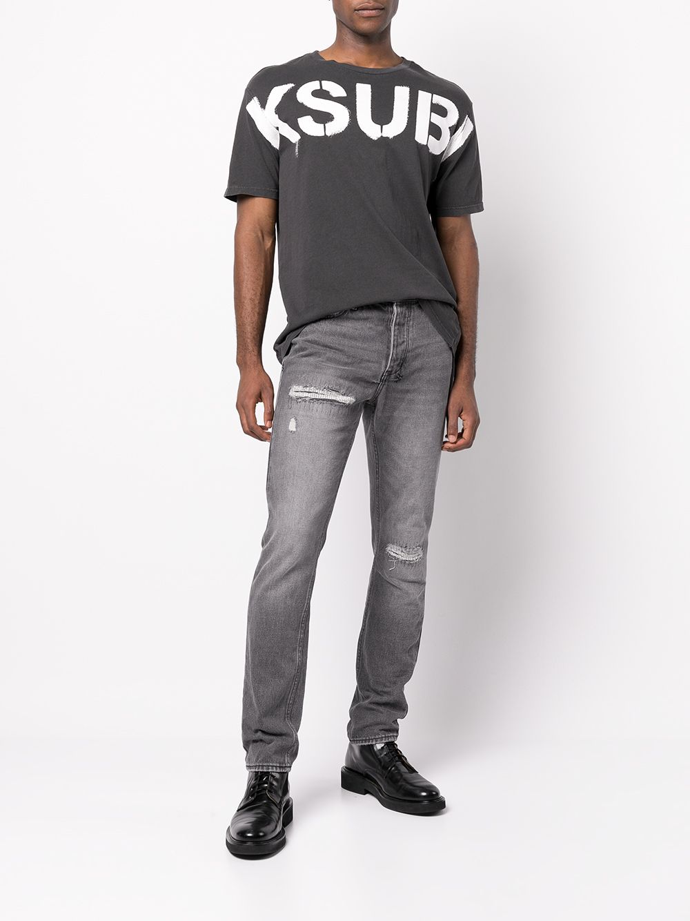 Ksubi T-shirt met logoprint - CHARCOAL