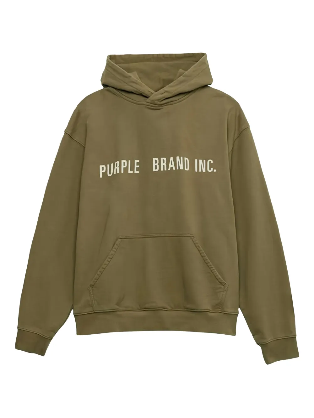 Purple Brand logo-print hoodie | Green | Image 1