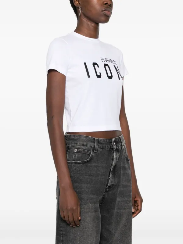 Tシャツ・カットソー D SQUARED2 ROUNDED CROPPED SHIRT (S75DL0910 S36275 100) Rounded Cropped Shirt