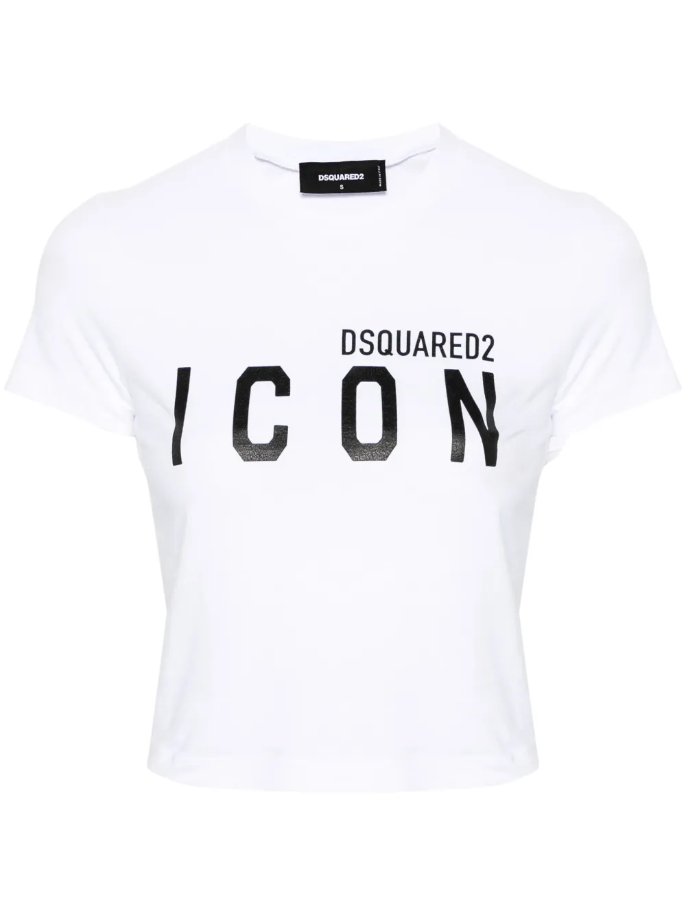 Shop Dsquared2 Logo-print Cropped T-shirt In White