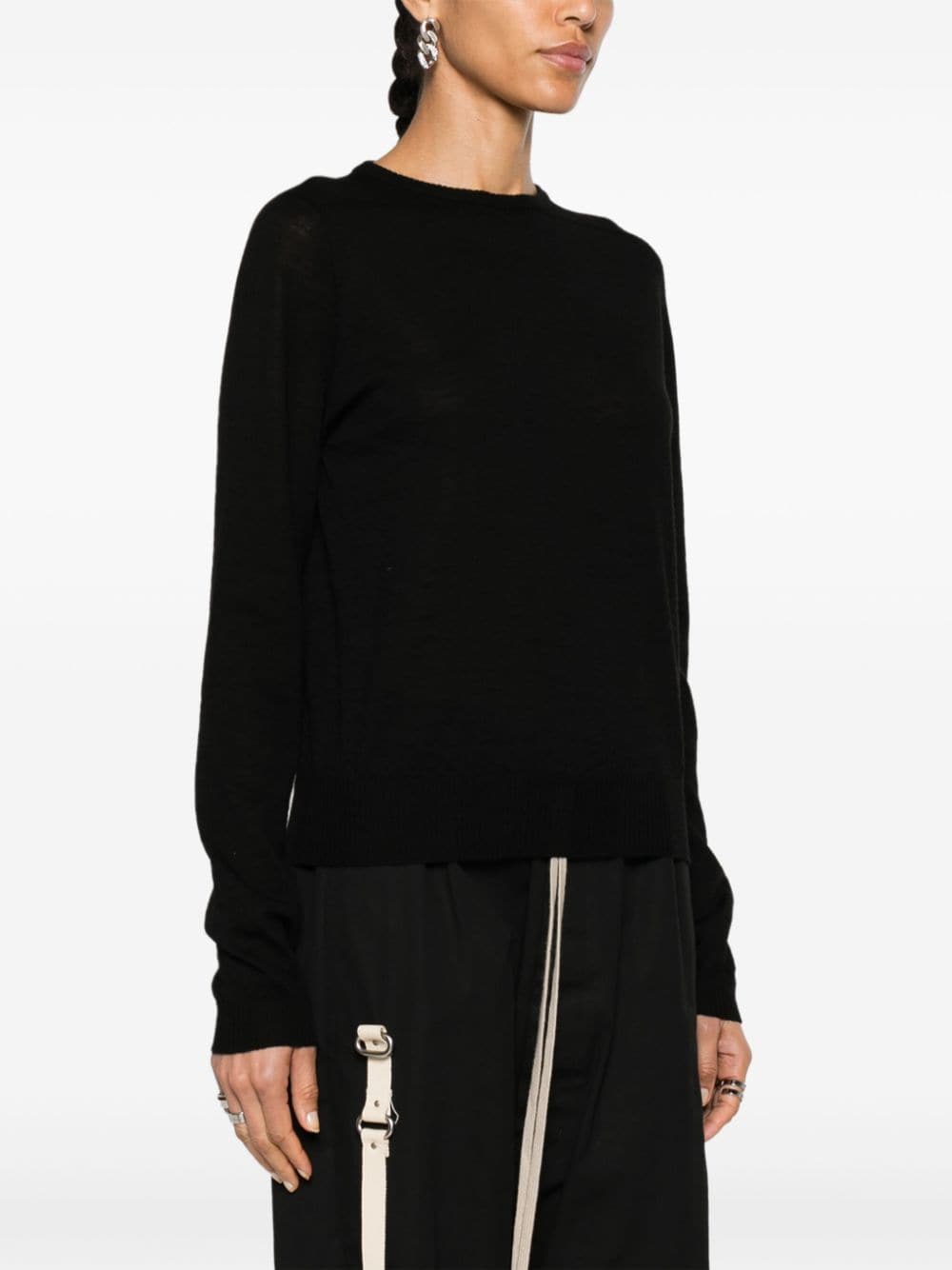 Shop Rick Owens Biker Level Panelled Jumper In Black