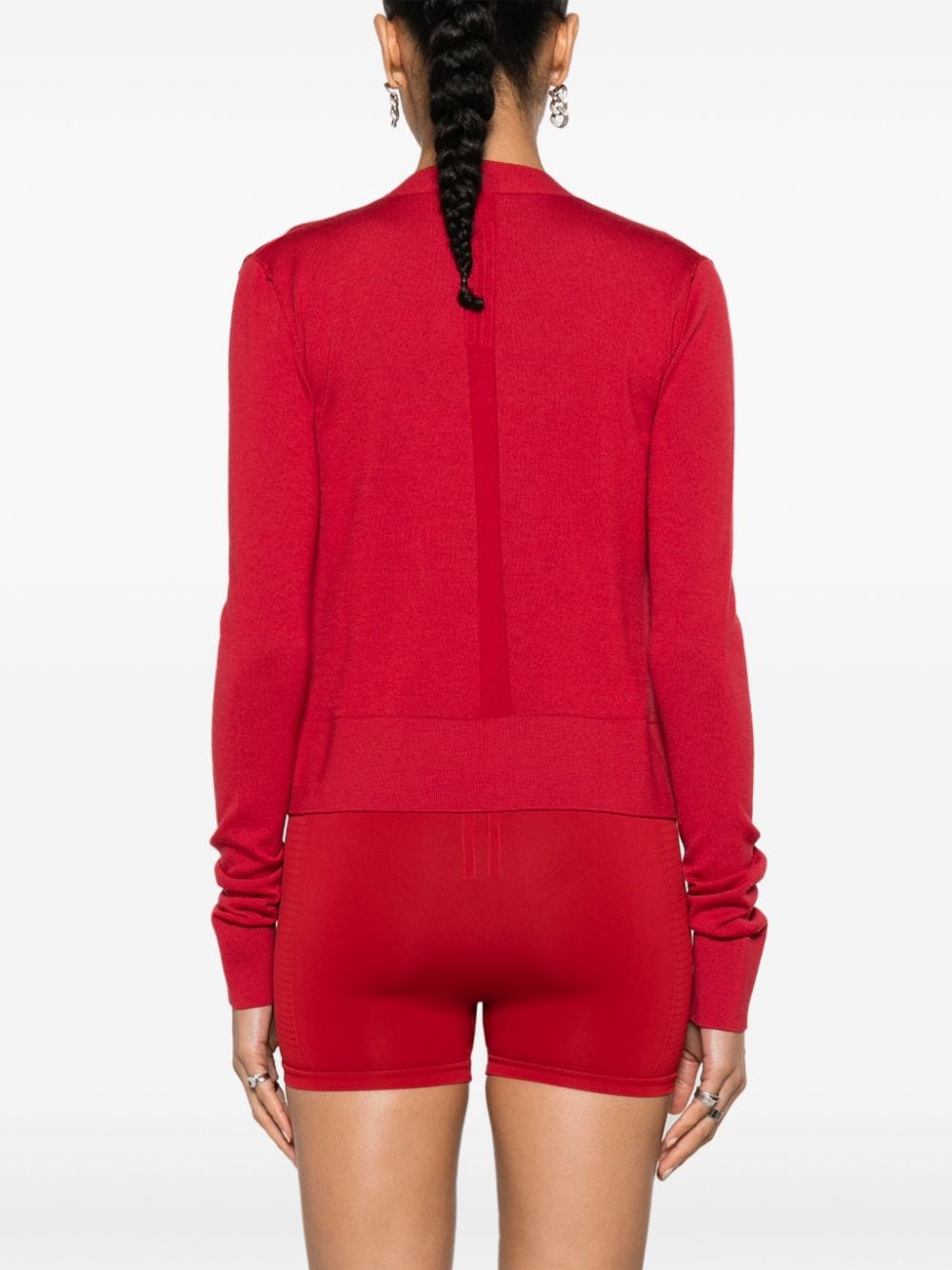 Shop Rick Owens Open-front Wool Cardigan In Red