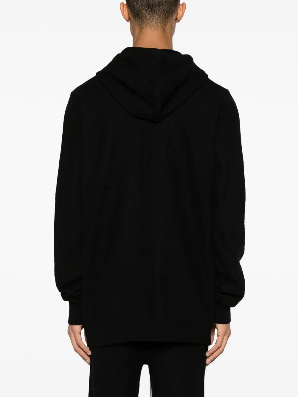 Rick Owens Gebreide kasjmier hoodie Zwart