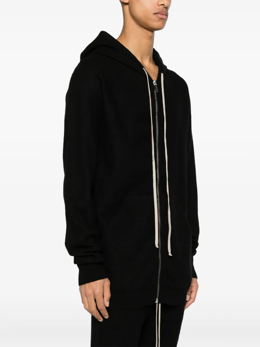 Rick Owens Gebreide kasjmier hoodie Zwart