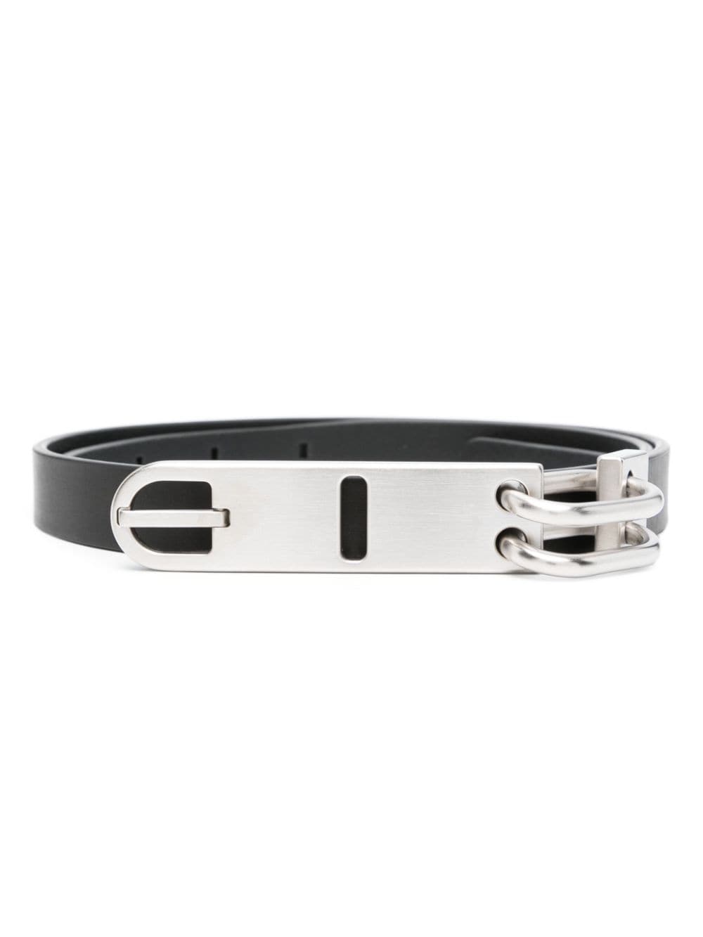 Rick Owens Leather Tongue Belt In White