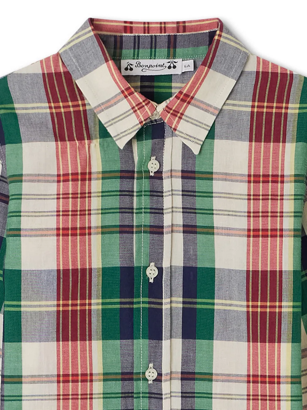 Shop Bonpoint Daho Checked Cotton Shirt In Green