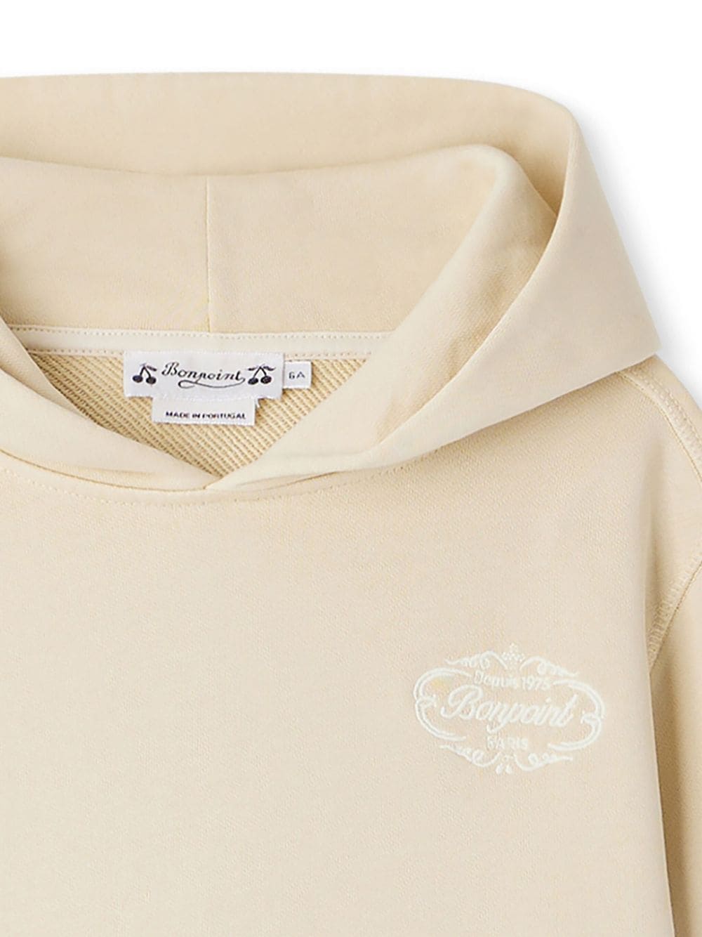 Bonpoint Katoenen hoodie met geborduurd logo Beige