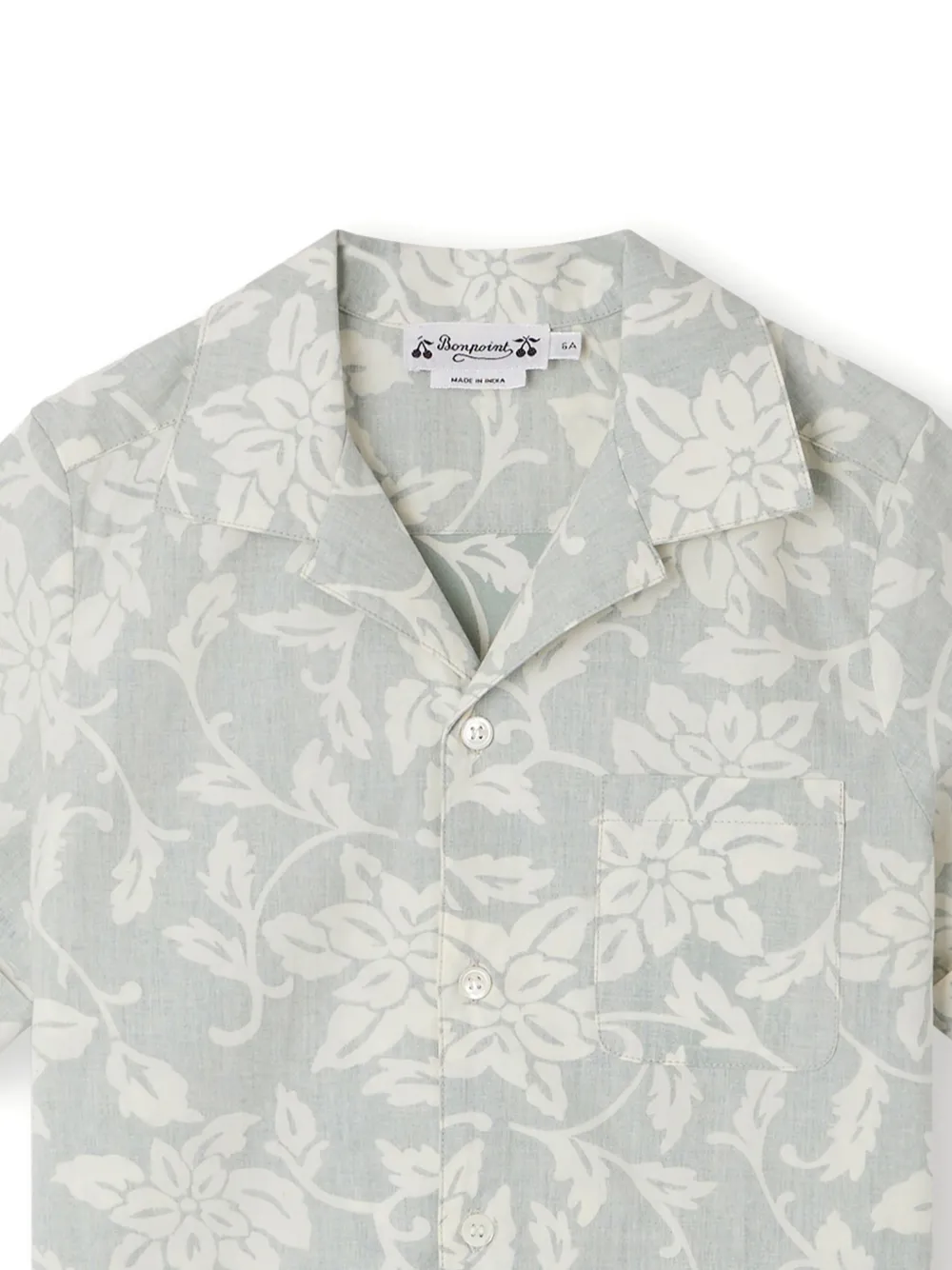 Shop Bonpoint Steve Floral-print Cotton Shirt In Grey