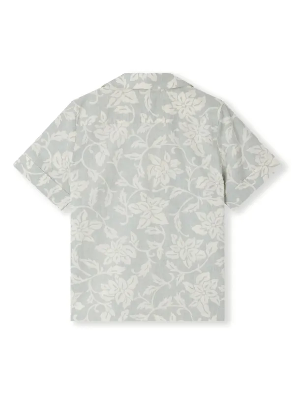 キッズ用トップス bonpoint  Bonpoint cotton shirt with floral print Bonpoint Steve floral-print Cotton Shirt | Grey | FARFETCH