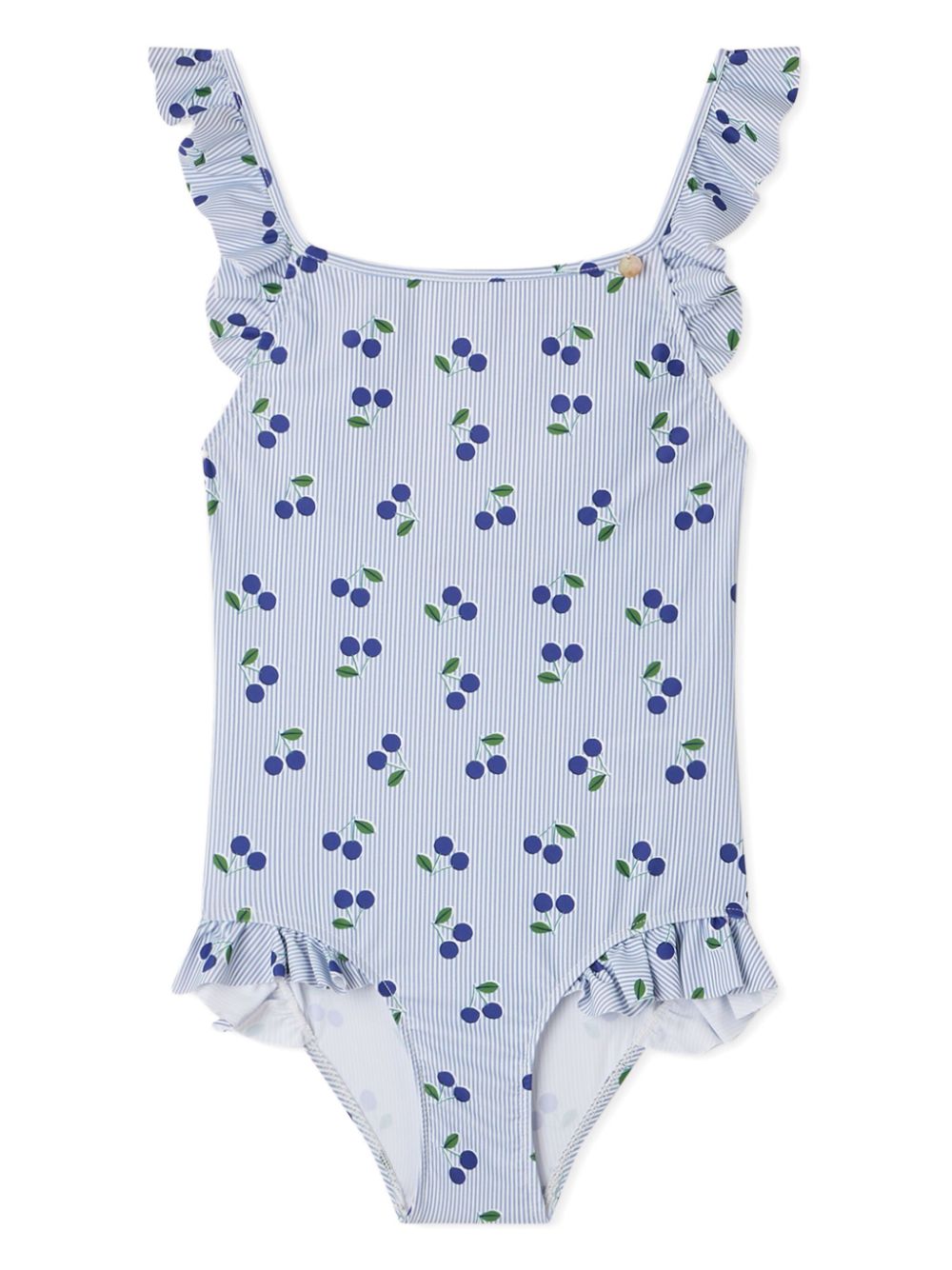 Bonpoint Acapulco badpak met fruitprint Blauw