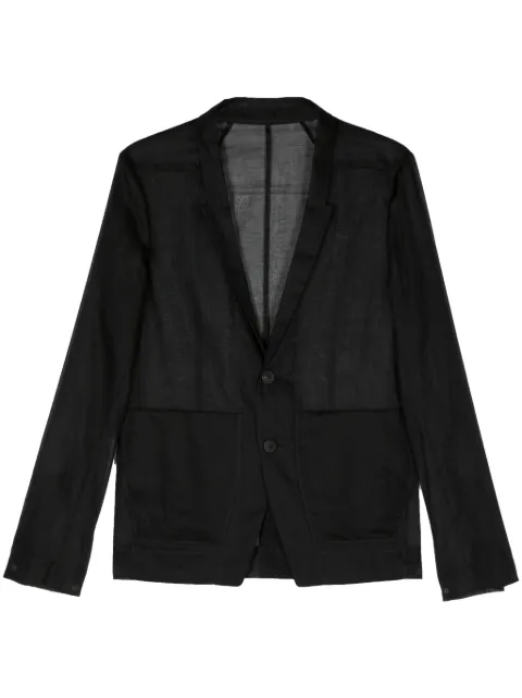 Rick Owens blazer semitransparente con botones