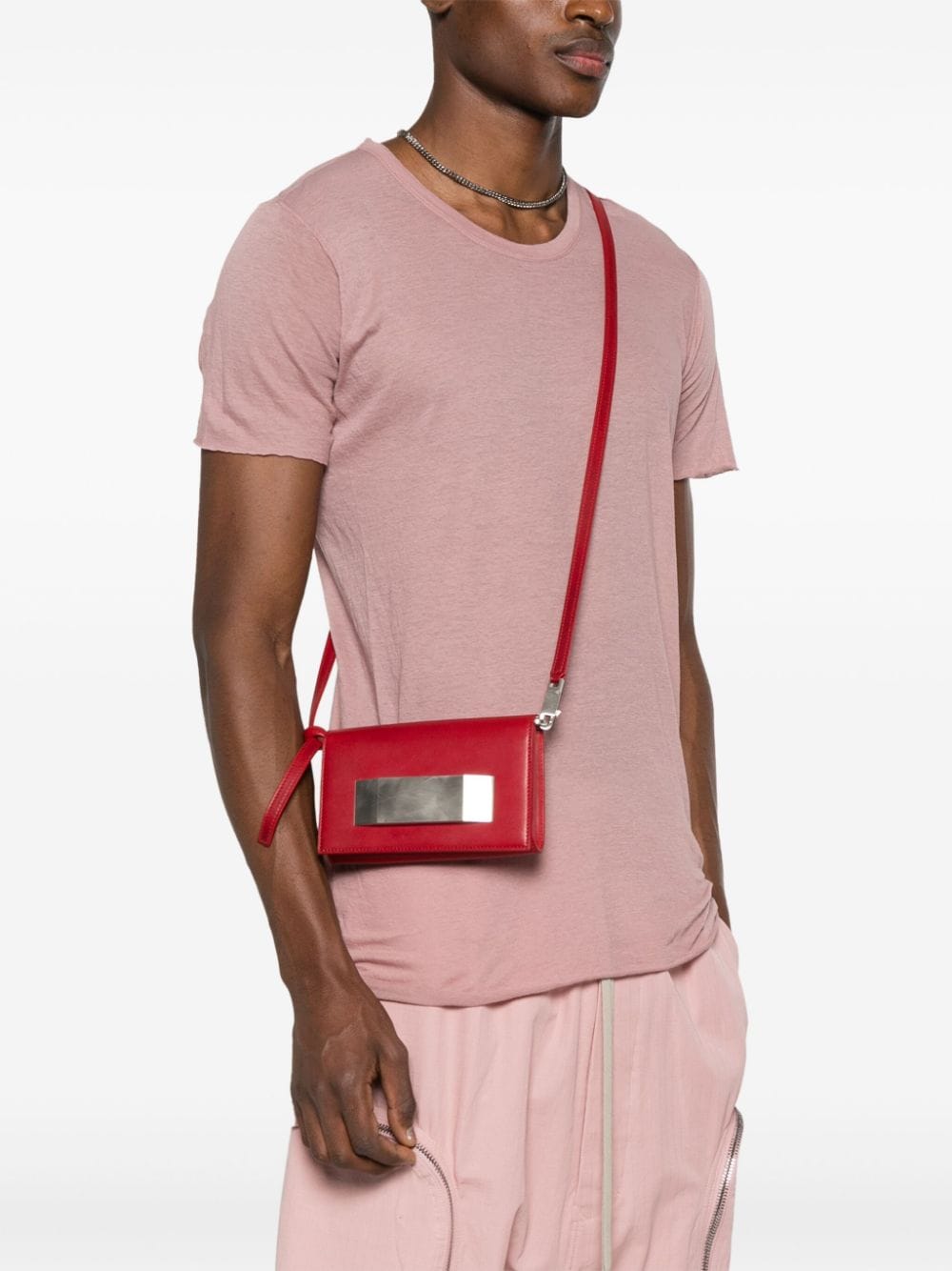 Rick Owens Griffin leren clutch - Rood