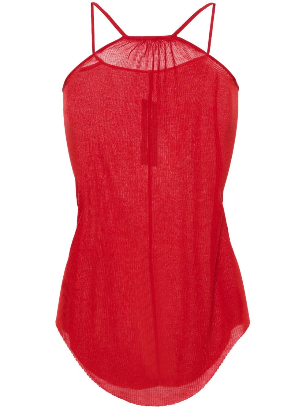 Rick Owens Fine-ribbed Tank Top In Red