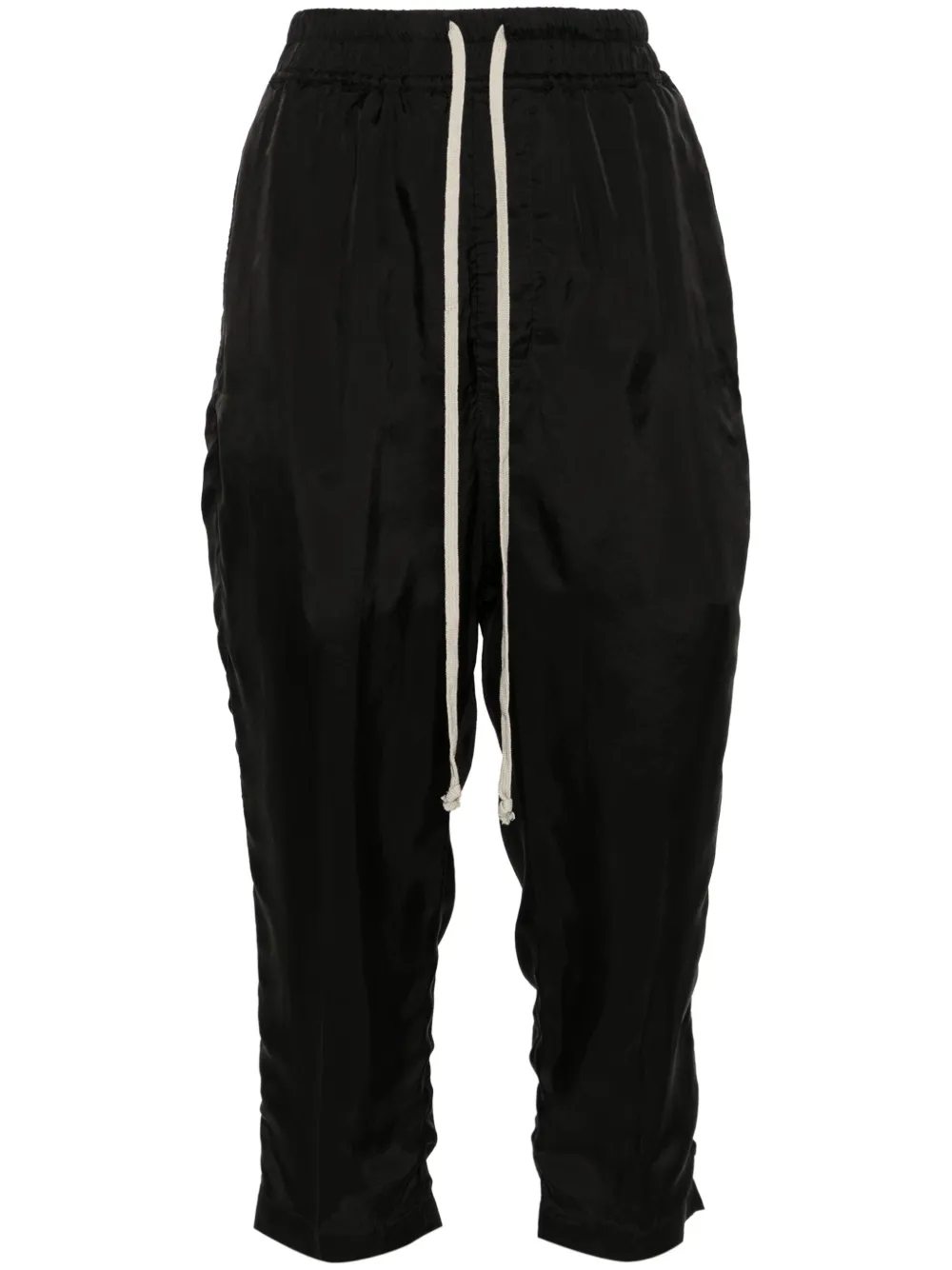 Rick Owens Black Tailoring Drawstring Cropped Trousers