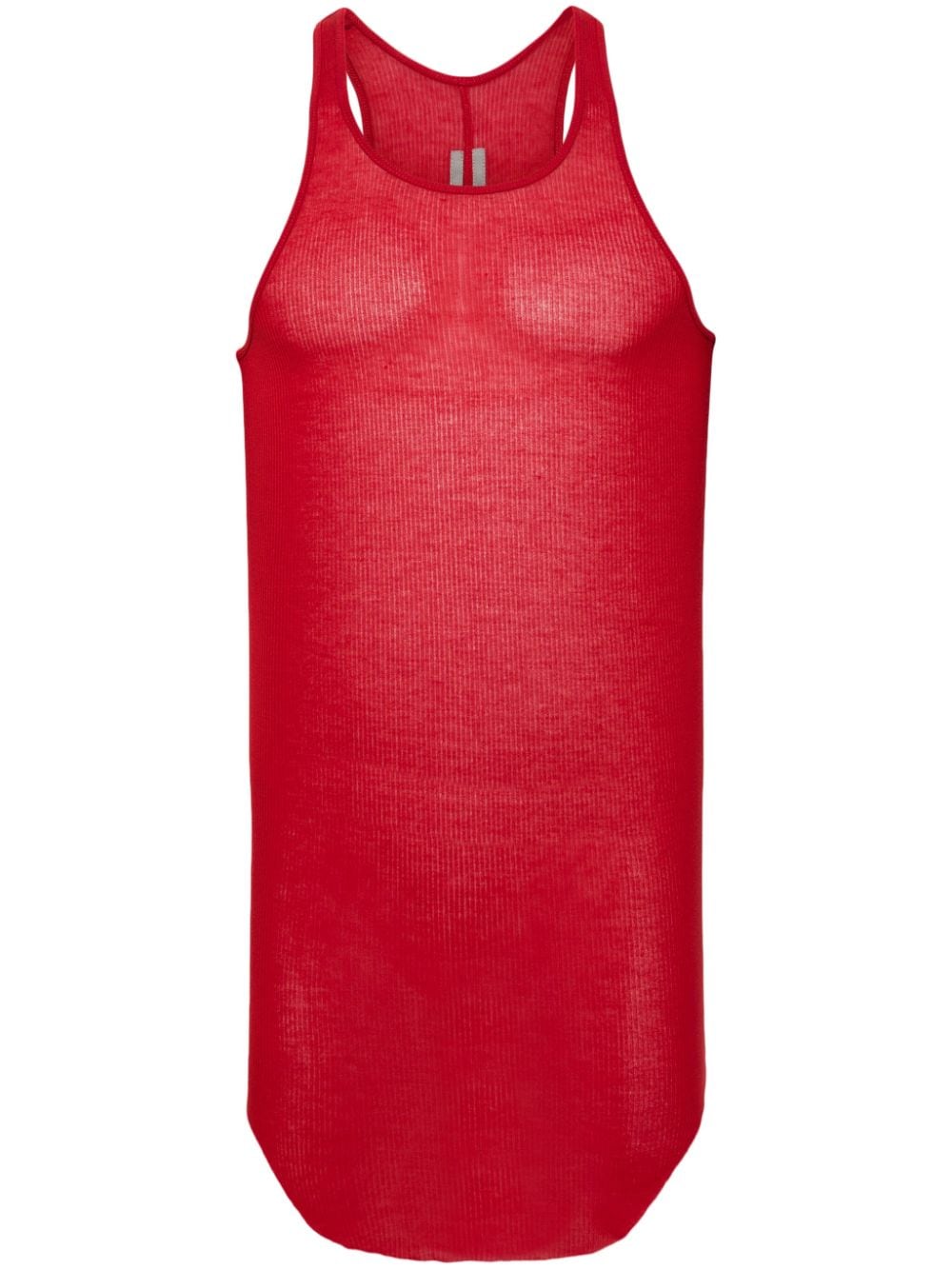 Rick Owens Ribbed-knit Tank Top In Red