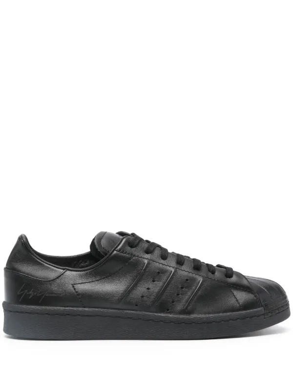 All leather discount black trainers