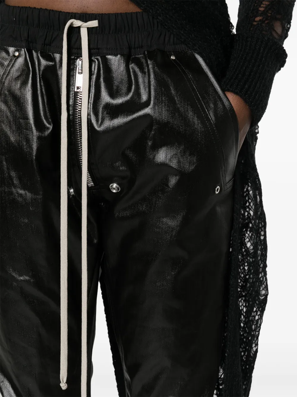 Rick Owens Drawstring Tapered Trousers In Black