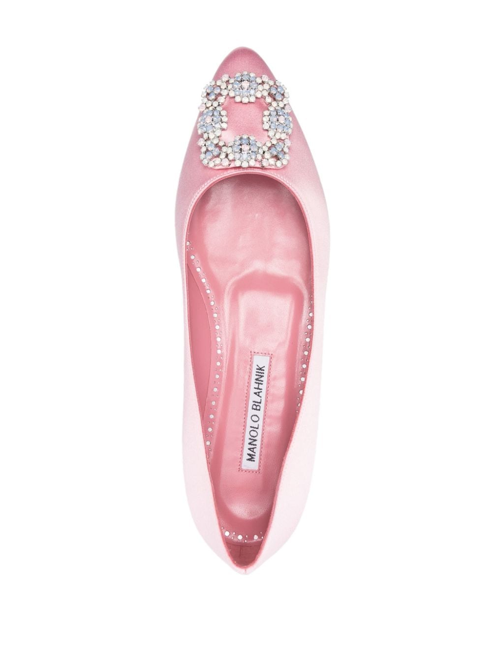 Shop Manolo Blahnik Hangisi Ballerina Shoes In Pink