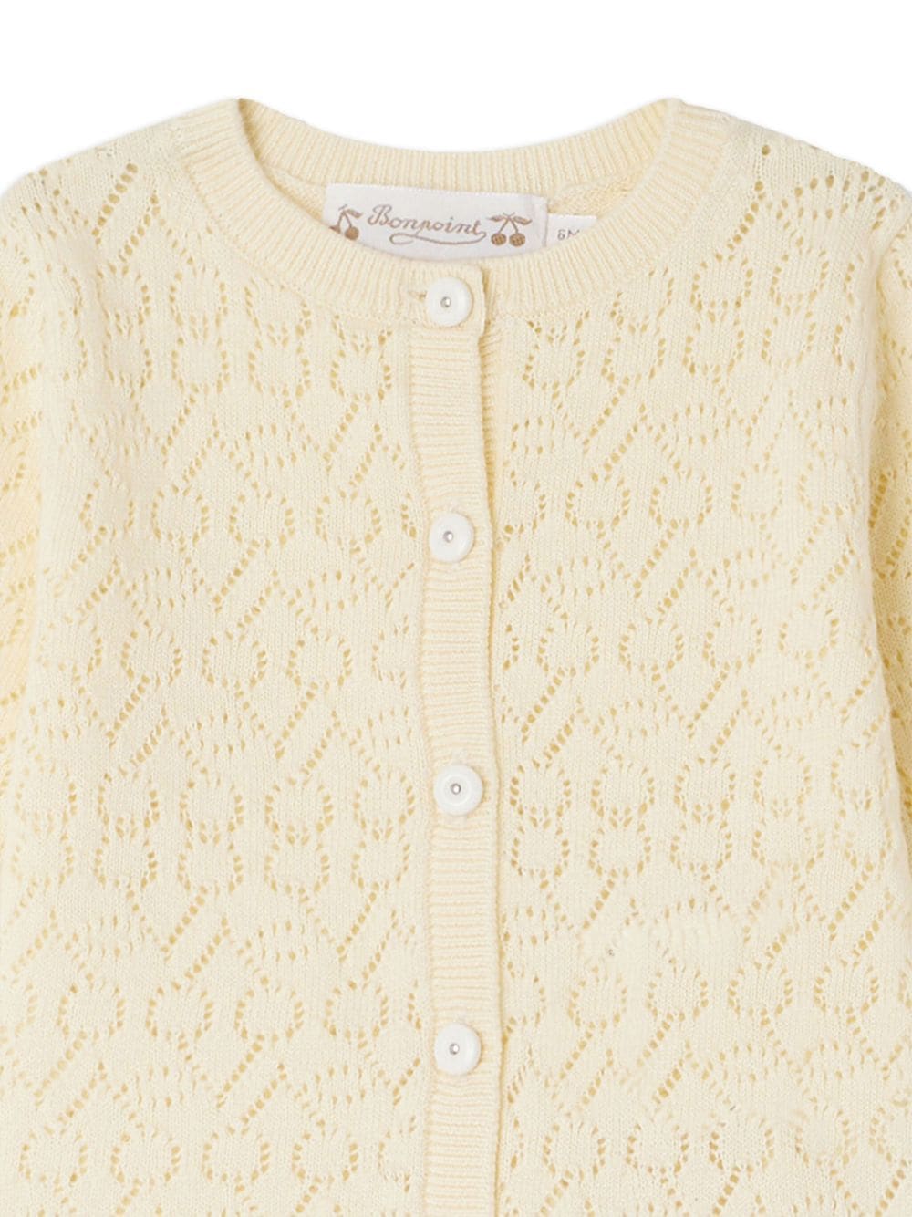 Shop Bonpoint Clayel Open-knit Cardigan In Yellow