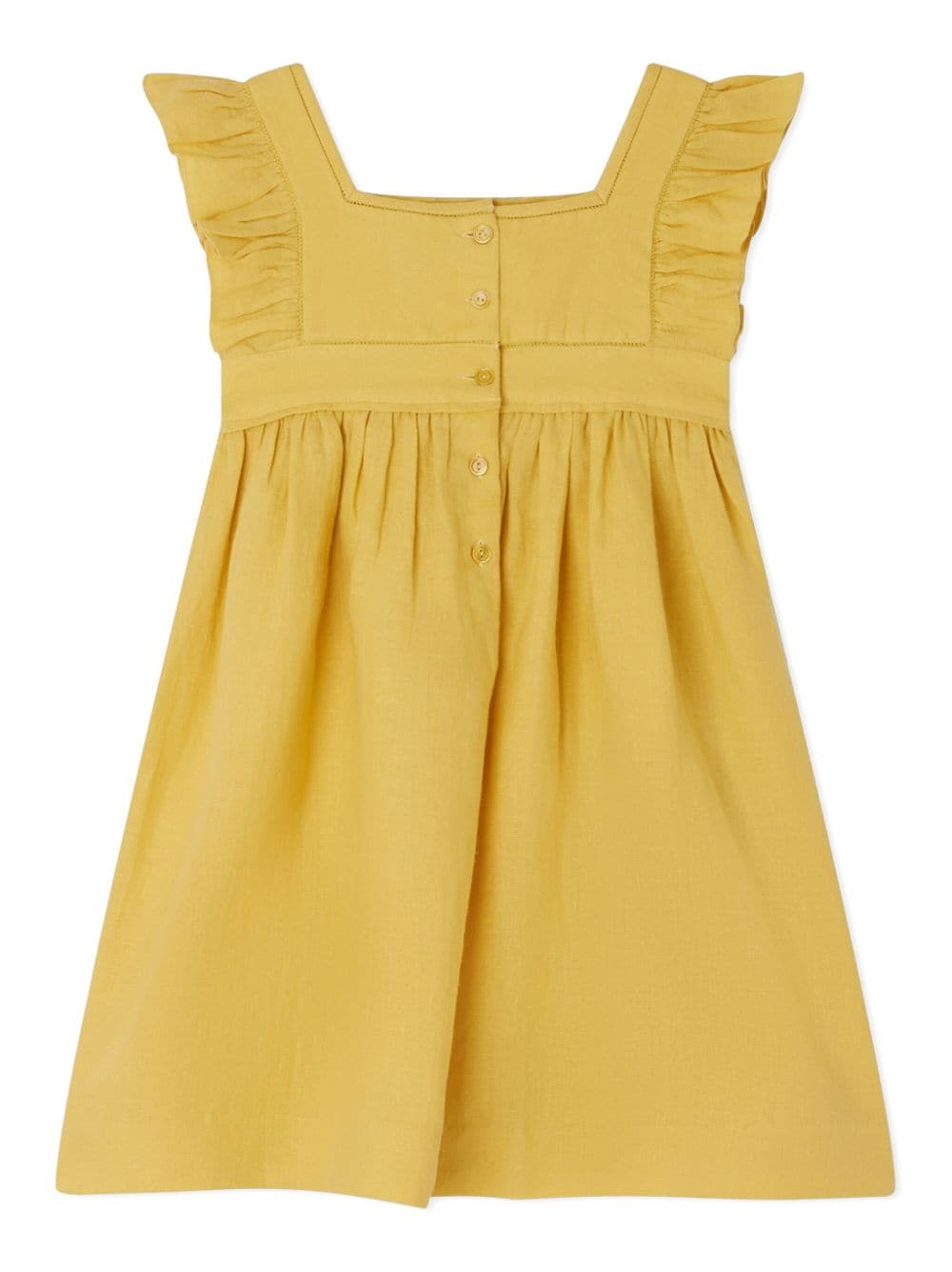 Shop Bonpoint Cassiopee Cotton Dress In Yellow
