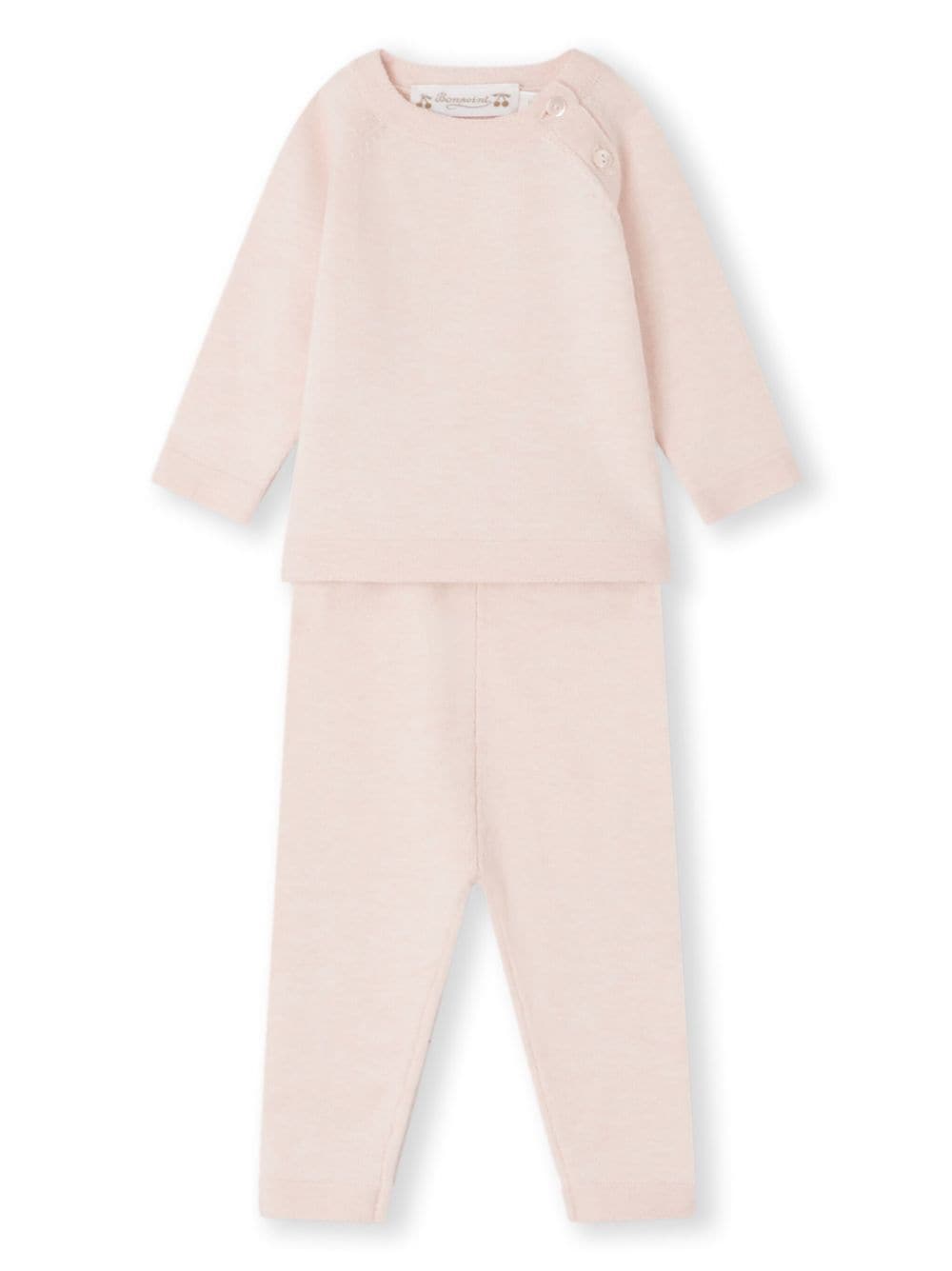 Bonpoint Babies' Timi Fine-knit Tracksuit In Pink
