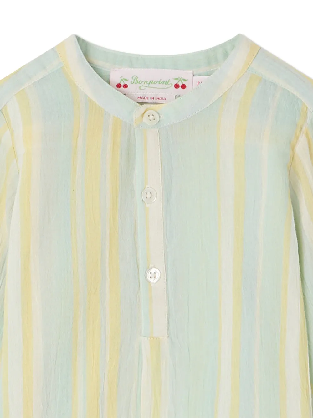 Shop Bonpoint Polisson Striped Cotton Shirt In Grün