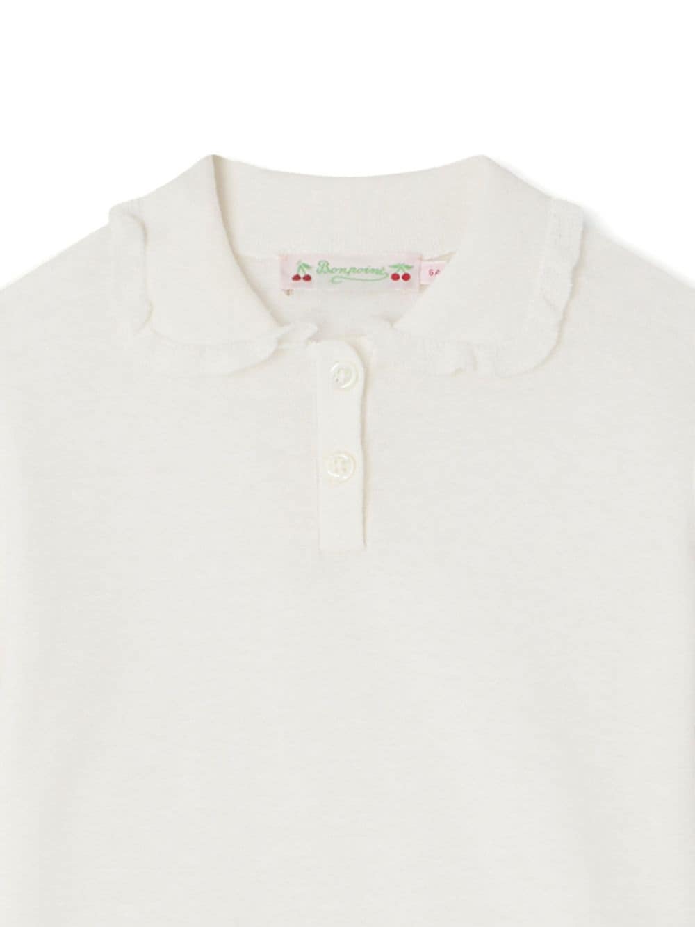 Shop Bonpoint Frynja Ruffle-collar Polo Shirt In White