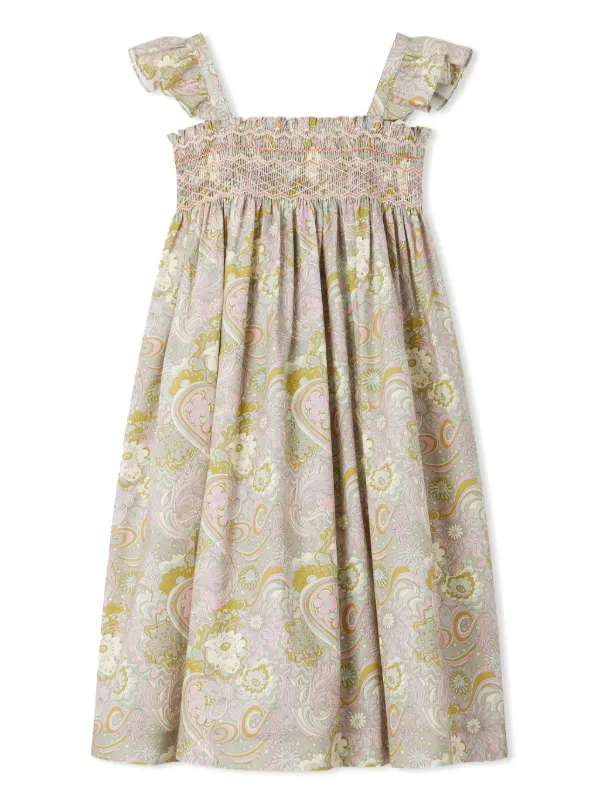 Bonpoint Frances Cotton Dress | Neutrals | FARFETCH